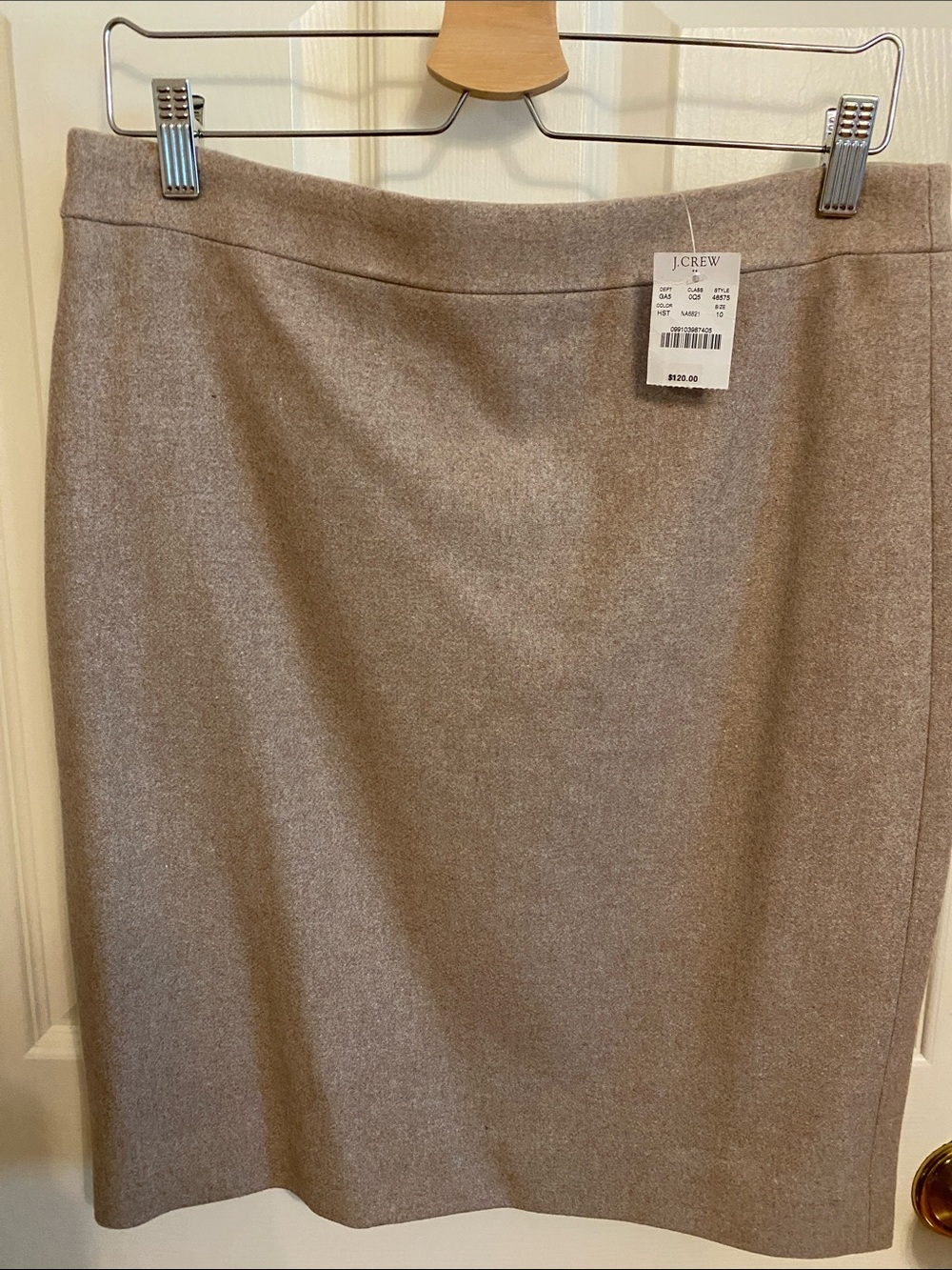 J. Crew Women's Wool Pencil Skirt in Light Tan